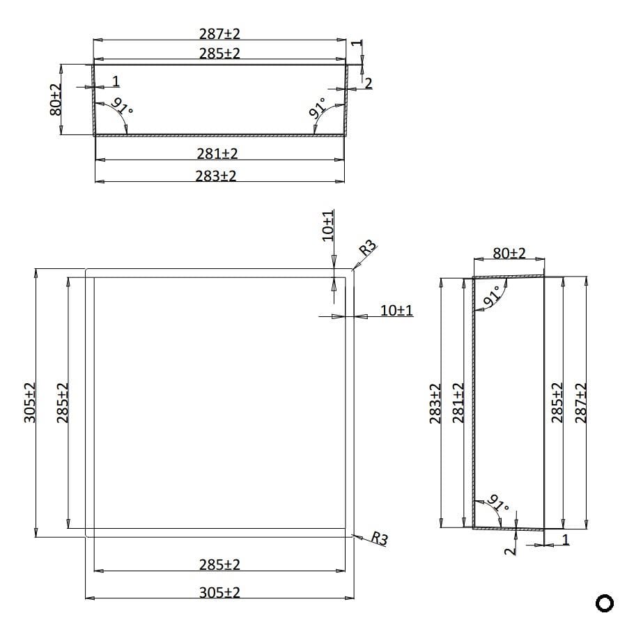 Crosswater Shower Niche Crosswater Square Shower Niche with LED - 305 x 305 x 80mm for Stud Walls