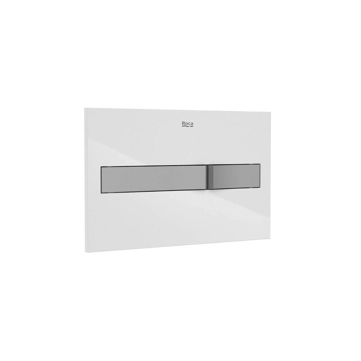 ROCA Flush Plate White/Grey Roca Duplo One Flush Plate with Square Buttons