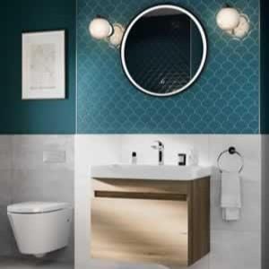 Britton Illuminated Mirror Britton Hoxton Round Black LED Mirror with Demister
