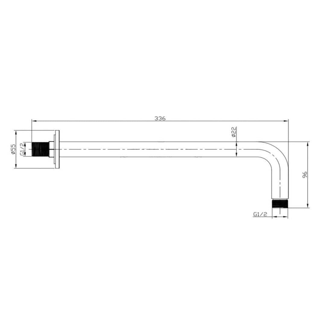 Aquarius Fixed Shower Arm Aquarius RainLux Round Wall Shower Arm