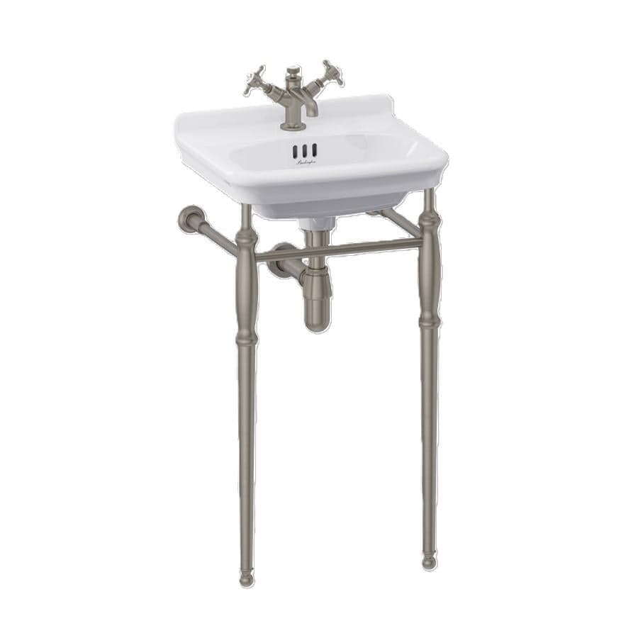 UK Bathroom Store Wall Hung Basin 1 / Brushed Nickel Burlington Guild 450mm Cloakroom Basin with Washstand
