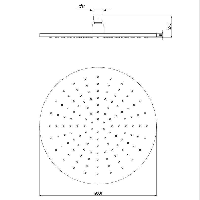Crosswater Fixed Shower Head Crosswater 3ONE6 Shower Head