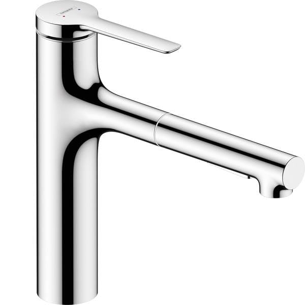 UK Bathroom Store Kitchen Tap Hansgrohe Zesis M33 Single Lever Kitchen Mixer Tap 160 with Pull-Out Spray