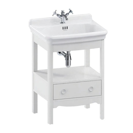 Burlington Floor Standing Vanity Unit Varley White / 1 Hole Burlington Guild Floor Standing 620mm Vanity Unit with Basin