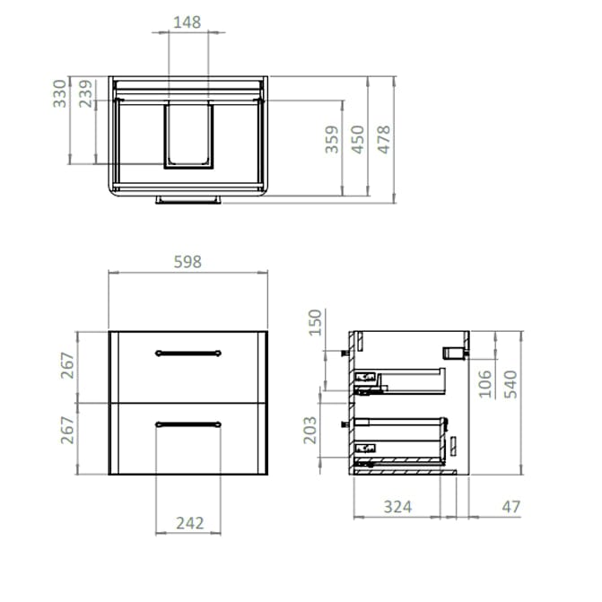 Britton Wall Mounted Vanity Unit Britton Camberwell Wall Mounted 1000mm Vanity Unit with Basin or Worktop