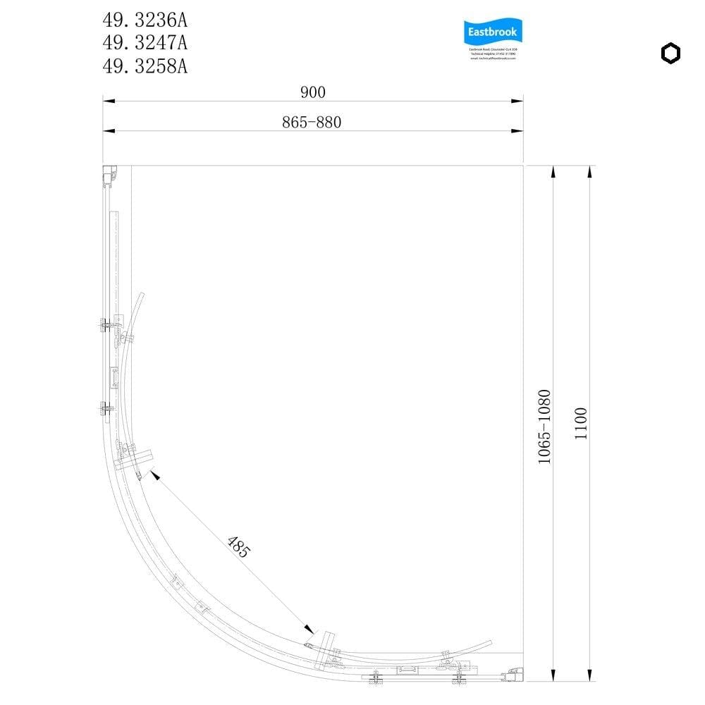 Eastbrook Corniche 2000 8mm Quadrant Shower Enclosure