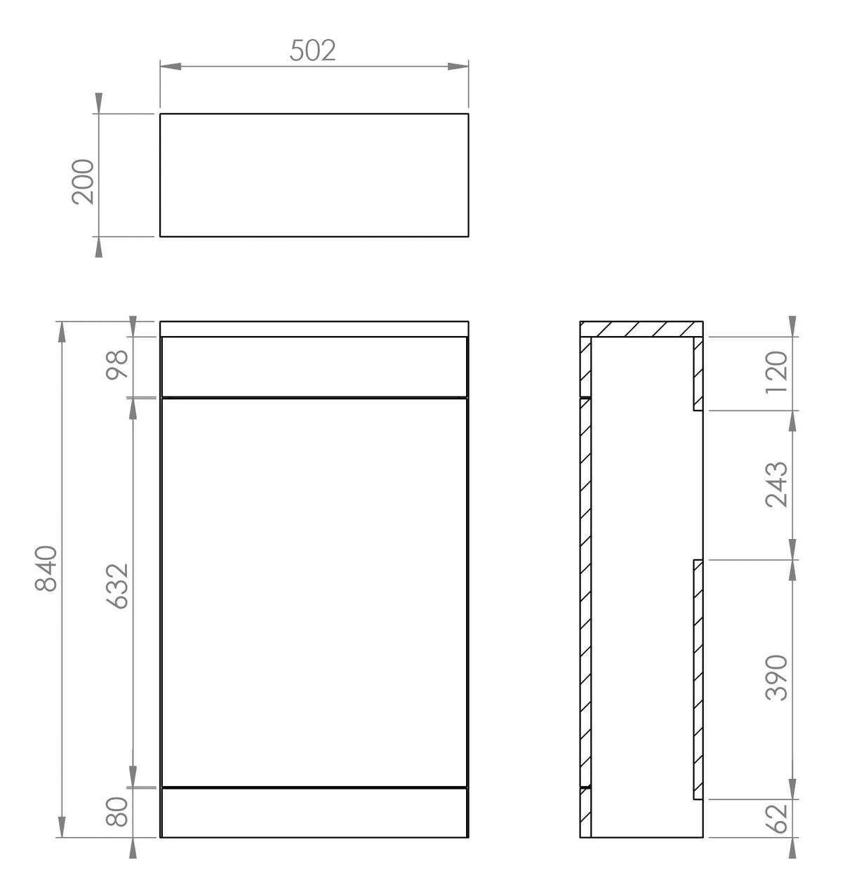 Saneux WC Back To Wall Unit Saneux Austen WC Unit - 500mm Wide