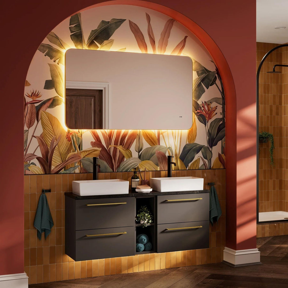 HiB Illuminated Mirror HiB Arcane Curve LED Illuminated Mirror