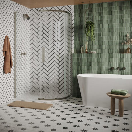 Crosswater Quadrant Shower Enclosure Brushed Stainless Steel / 800 x 800 Crosswater Asura 8mm Quadrant Sliding Shower Door