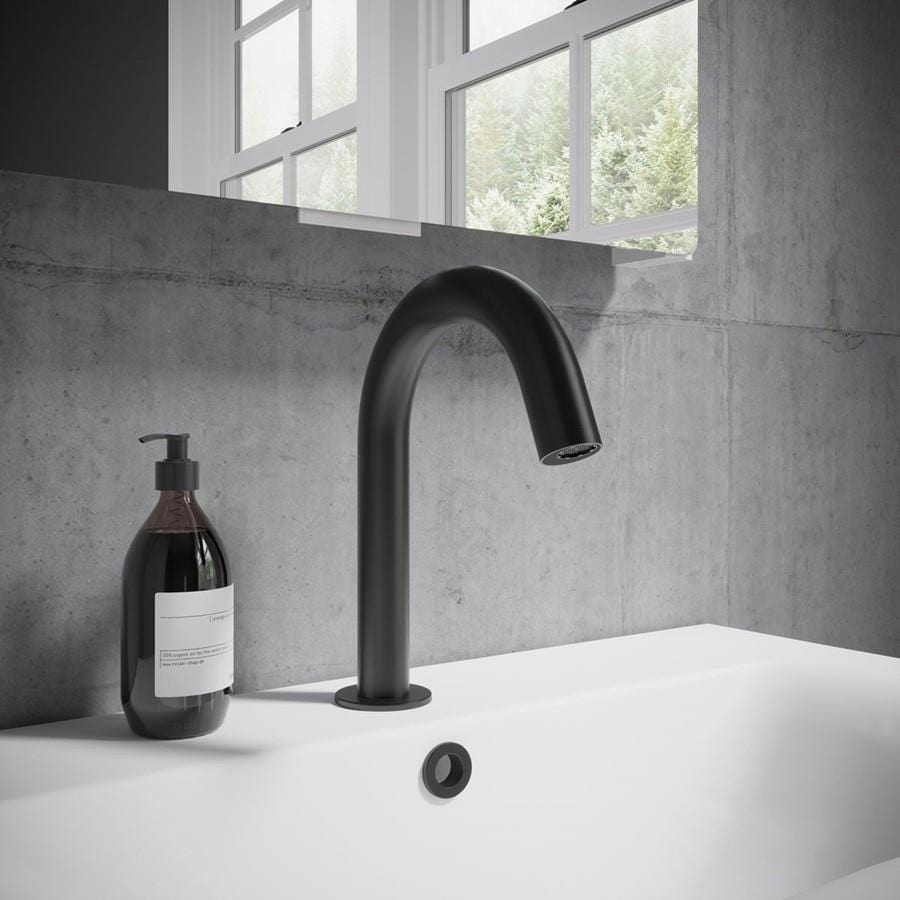 Crosswater Infrared Tap Matt Black Crosswater MPRO Sensor Basin Deck Mounted Spout
