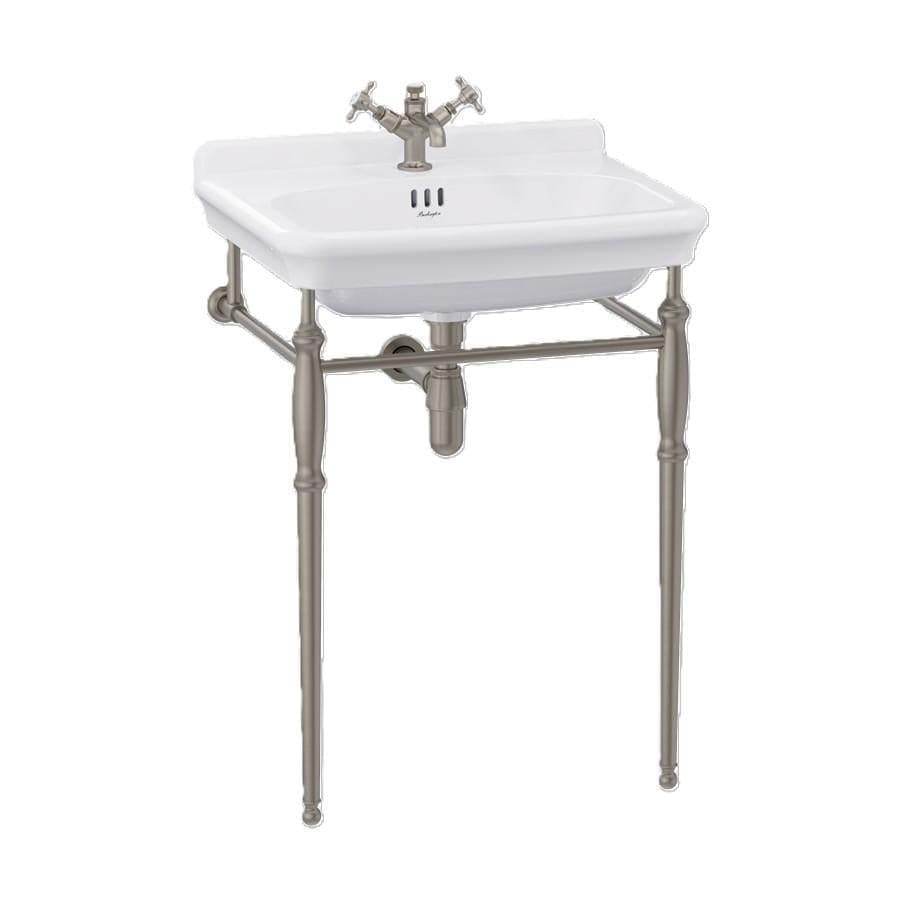 Burlington Wall Hung Basin 620mm / 1 / Brushed Nickel Washstand Burlington Guild Basin with Pedestal or Washstand
