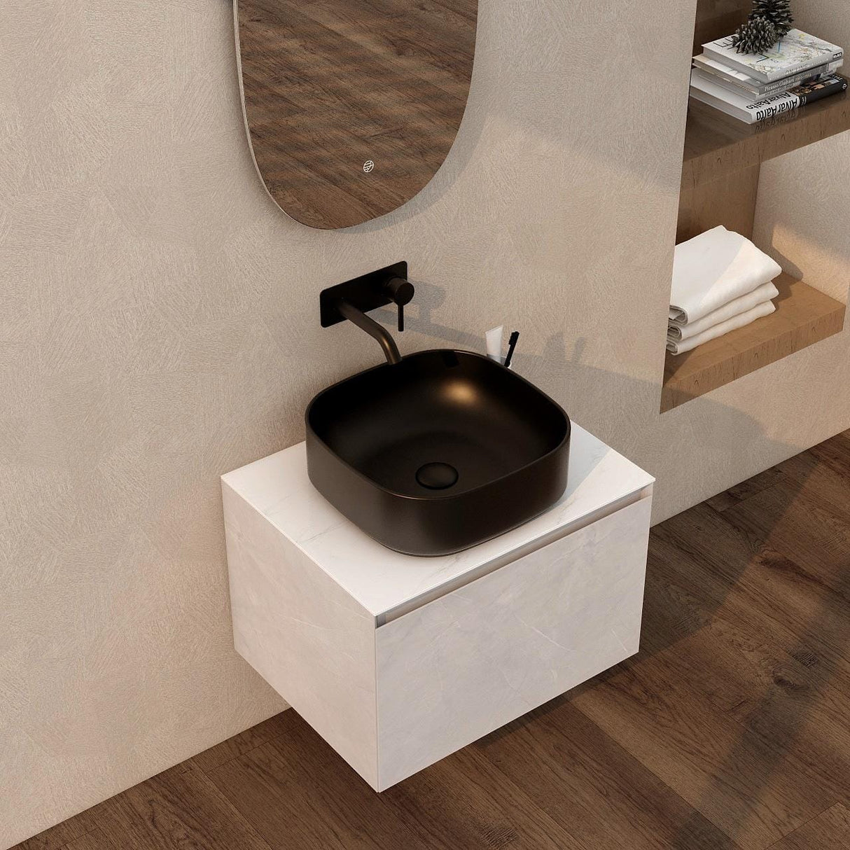 Aquarius Countertop Basin Black Aquarius JF-Series 400mm Countertop Basin