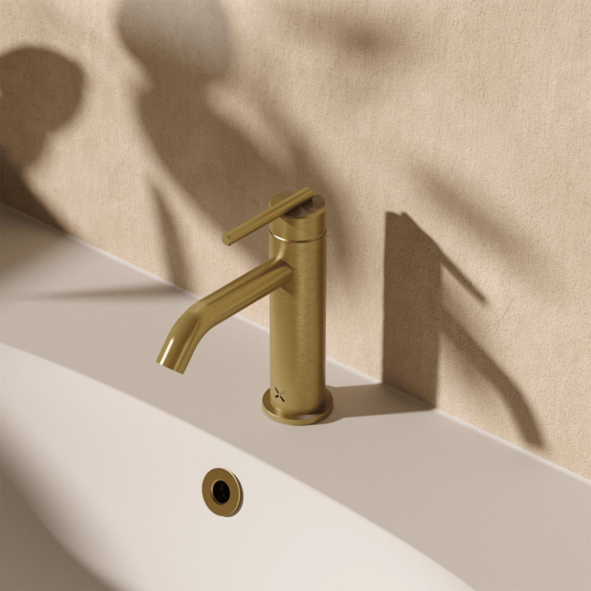 Crosswater Mono Basin Tap Stainless Brushed Brass Effect Crosswater 3ONE6 Lever Monobloc Basin Mixer Tap
