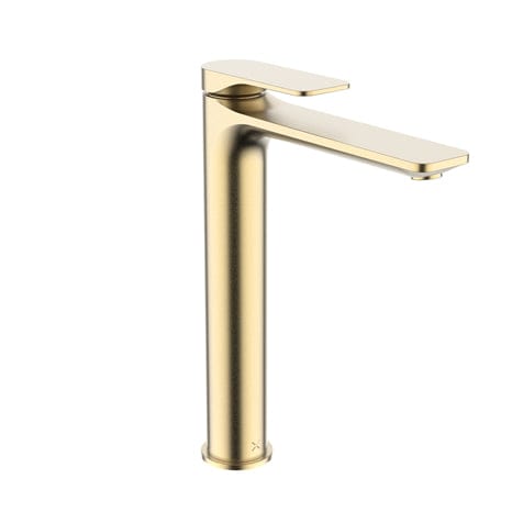 Crosswater Mono Basin Tap Brushed Brass Crosswater Fuse Tall Mono Basin Mixer Tap with Clicker Waste