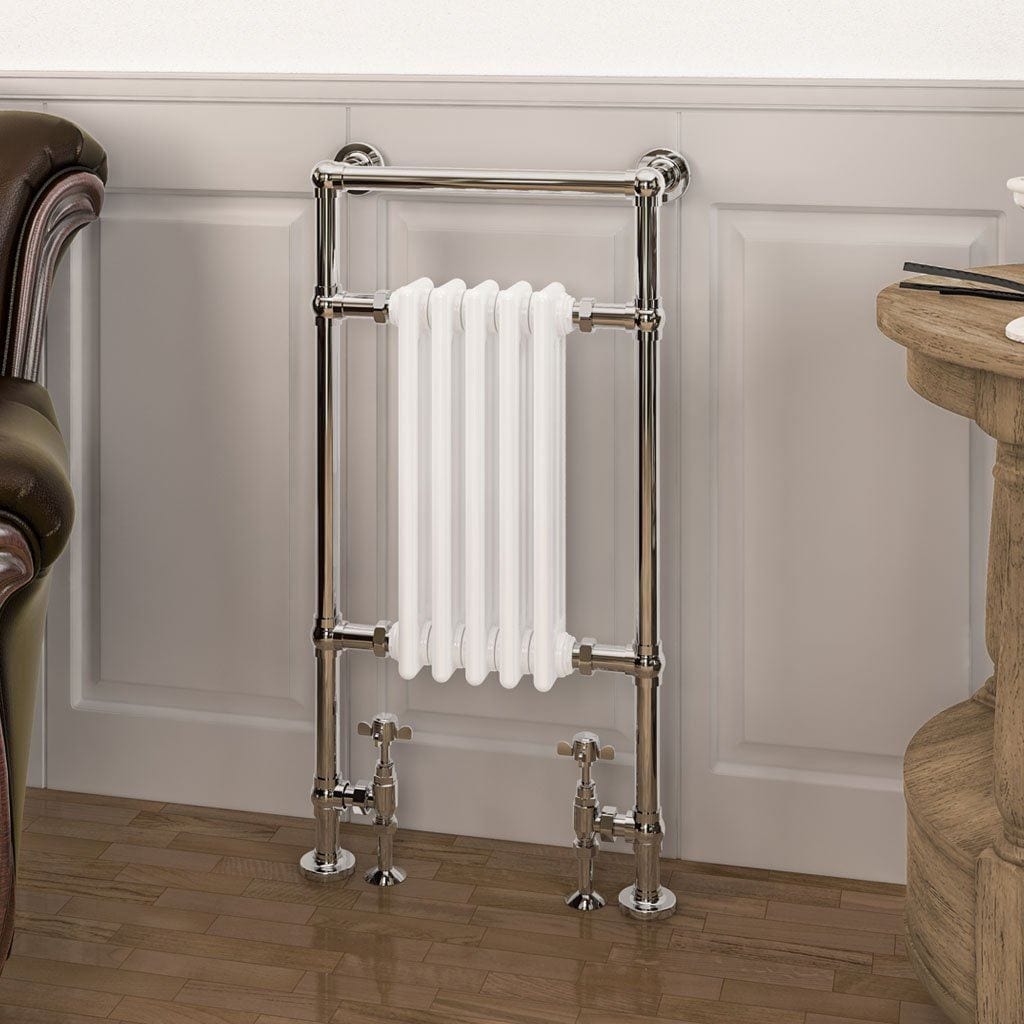 Eastbrook Insert Radiator Eastbrook Avon Straight Vertical Traditional Radiator in Chrome/Gloss White