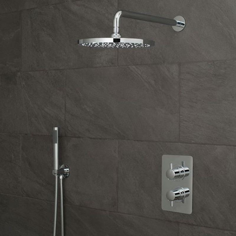 VADO Concealed Shower Set Vado Celsius Thermostatic Shower Set with Fixed Head and Handset in High Shine Polished Chrome