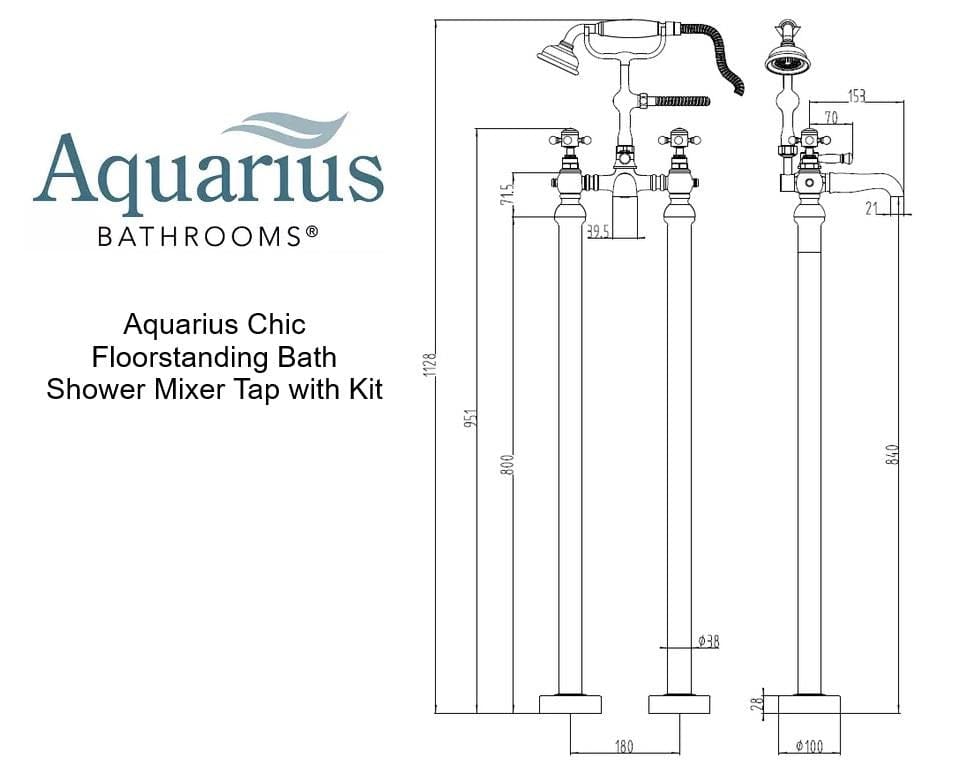Aqaurius Freestanding Bath Filler Aquarius Chic Floorstanding Bath Shower Mixer Tap