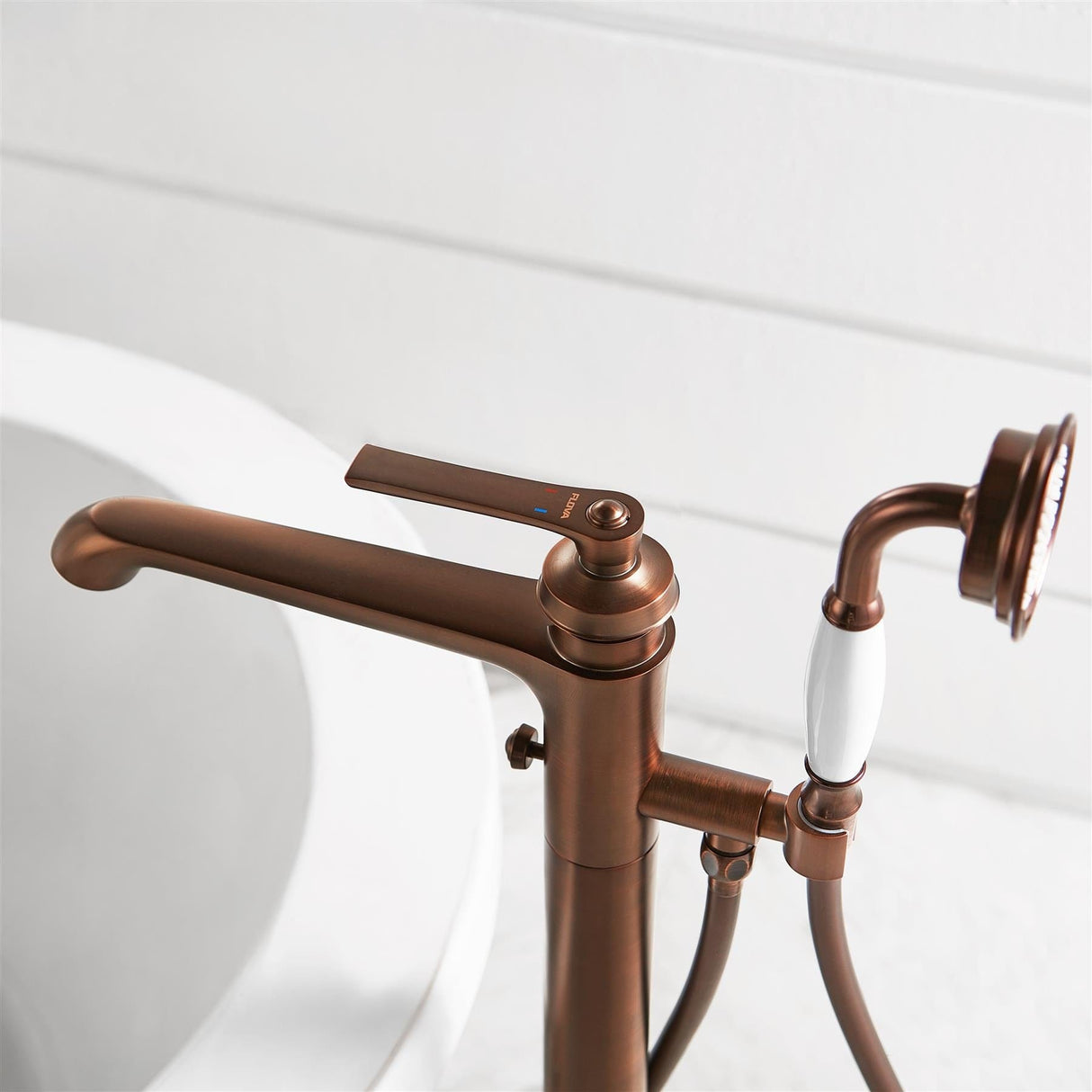 Flova Freestanding Bath Filler Flova Liberty Floor Standing Bath and Shower Mixer