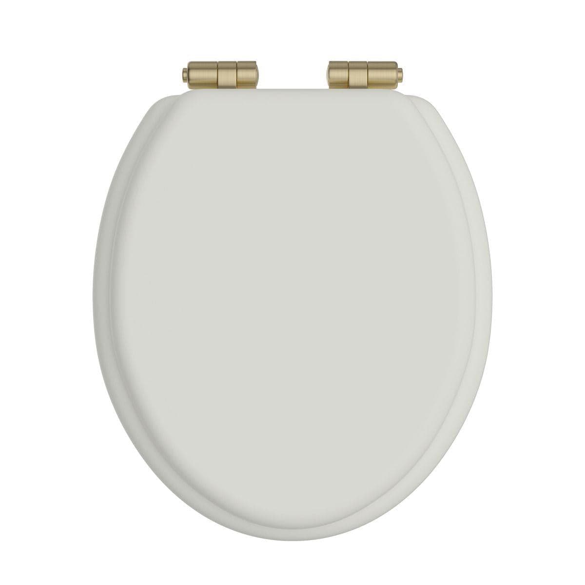 Heritage Toilet Seat Chantilly / Brushed Brass Heritage Soft Close Wooden Toilet Seat