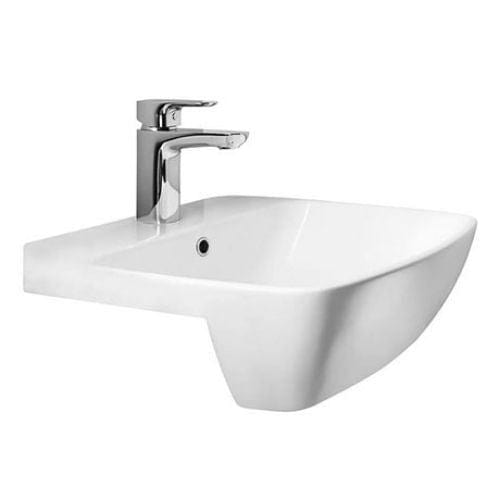 Britton Semi-Recessed Basin Britton MyHome Semi Recessed 1 Tap Hole 500mm Basin in White