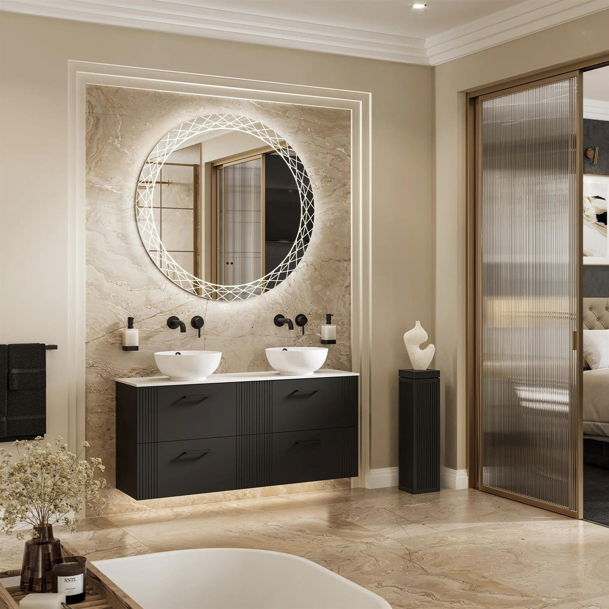 HiB Illuminated Mirror HiB Bellus Round LED Illuminated Mirror