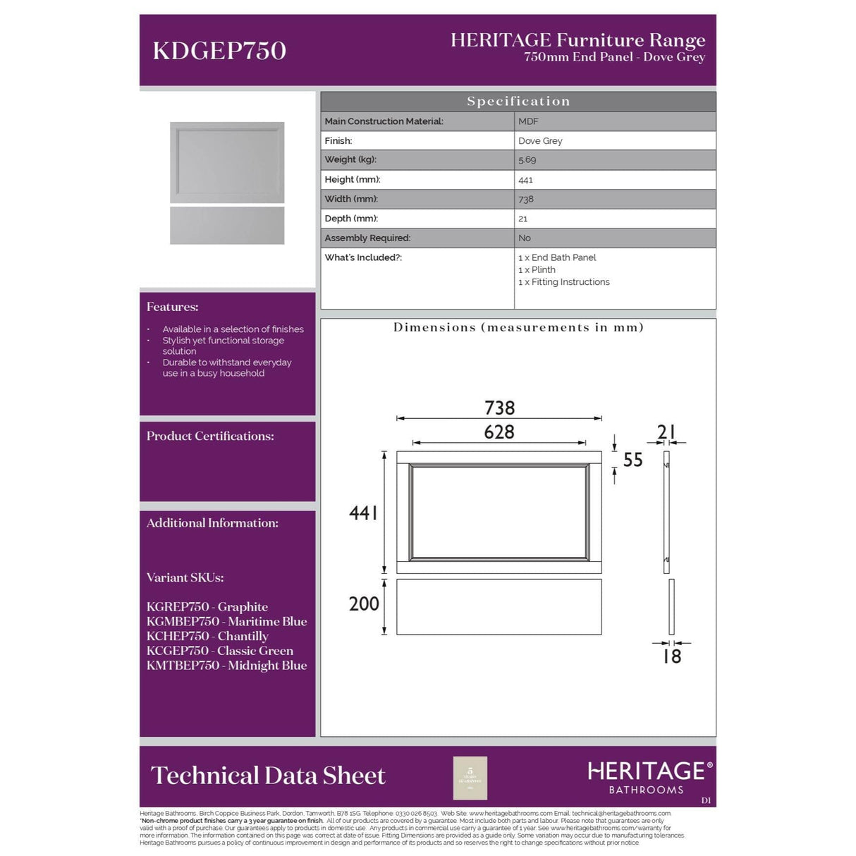 Heritage Bath Panel Heritage Bath End Panel