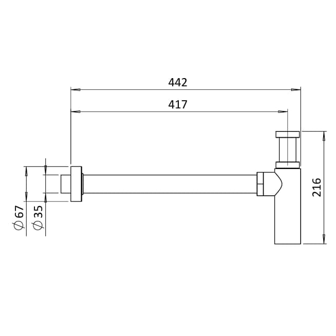 Crosswater Bottle Trap Crosswater Millennium Tall Bottle Trap