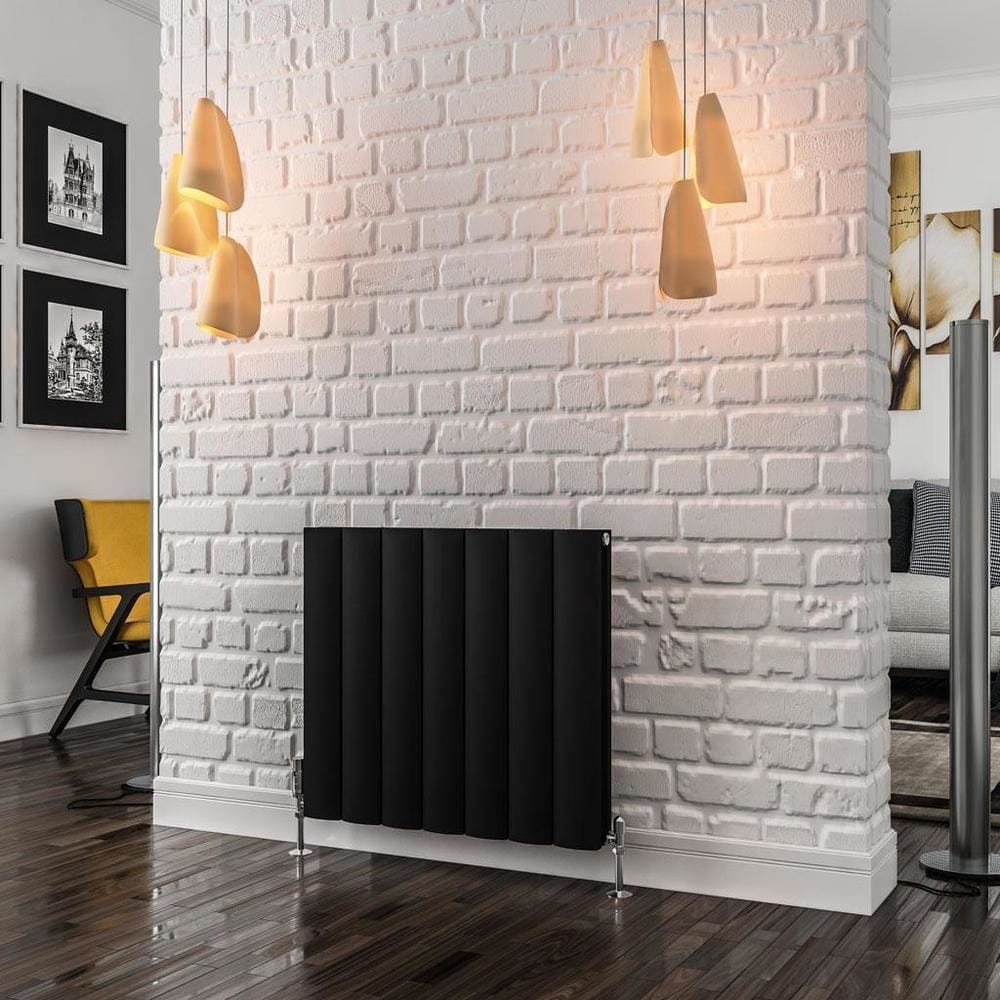 Eastbrook Panel Radiator 600 x 660 / Central Heating Eastbrook Guardia Straight Horizontal Aluminium in Matt Black