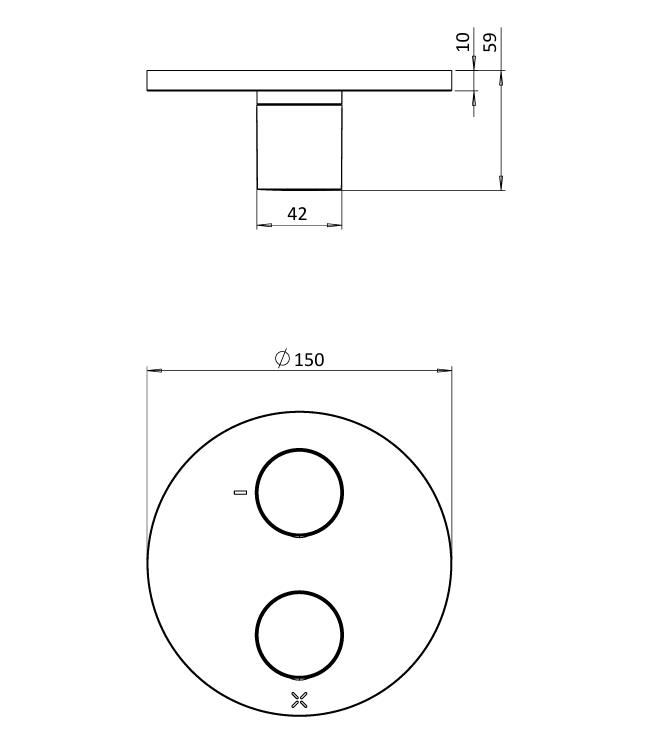 Crosswater Lazo Crossbox 1 Outlet Trimset