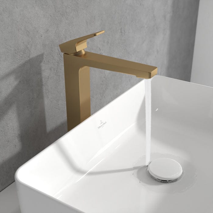 Villeroy & Boch Tall Basin Tap Villeroy & Boch Architectura Square Tall  Basin Mixer Tap with Pop-Up Waste