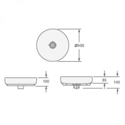 Imex Countertop Basin Imex Alma Round Countertop Basin - 400mm - White