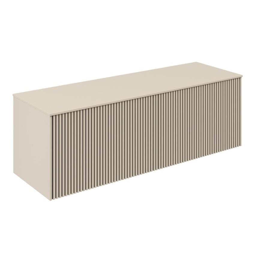 Crosswater Wall Mounted Vanity Unit Warm Stone / 1400mm Crosswater Limit Double Drawer Vanity Unit with Worktop