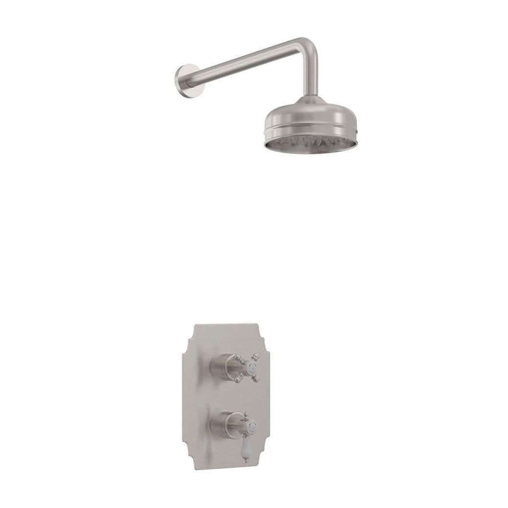 Heritage Concealed Shower Set Brushed Nickel Heritage Glastonbury Concealed Shower with Deluxe Fixed Shower Head