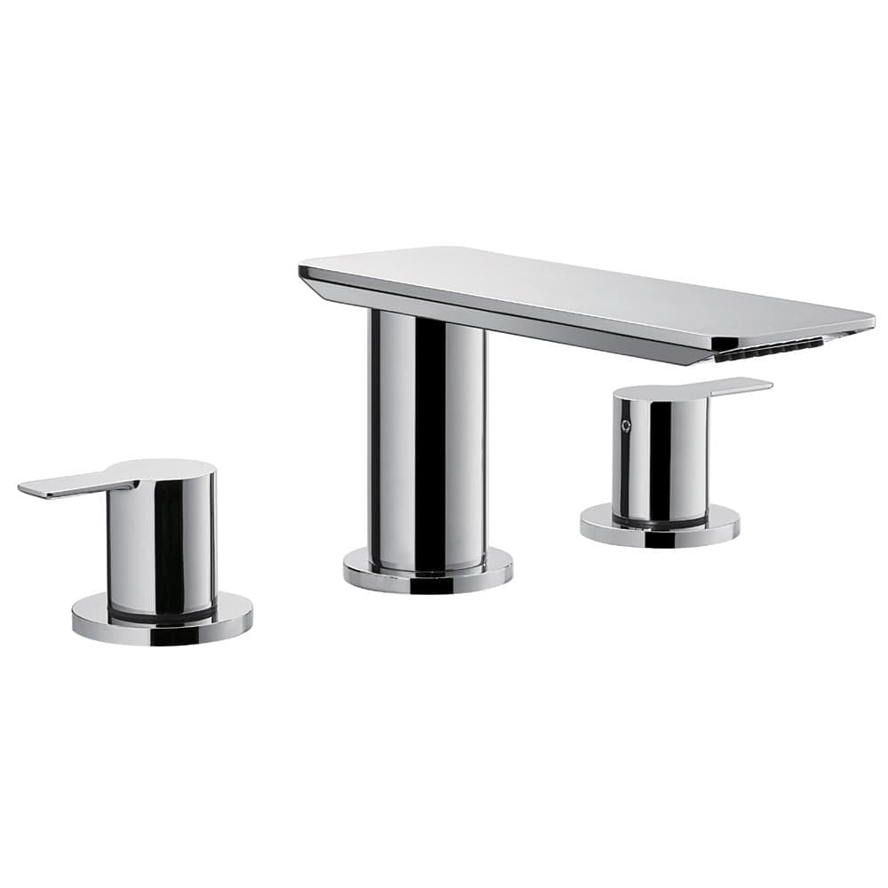 Flova 3 Tap Hole Bath Set Flova Spring 3 Hole Deck Mounted Bath Filler Tap in Diamond Chrome