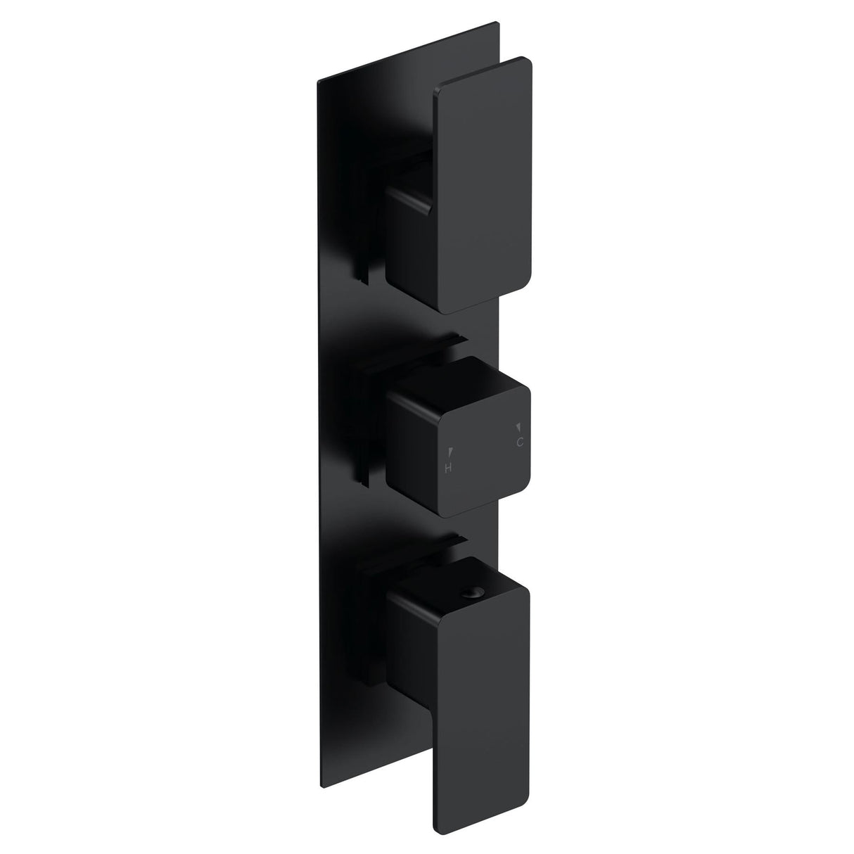 Aquarius Bathrooms Concealed Shower Valve Matt Black Aquarius Tetra 2-Outlet Triple Handle Thermostatic Concealed Valve