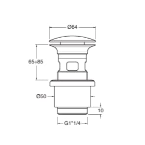 Crosswater Basin Waste Crosswater Slotted Click Clack Basin Waste in Chrome