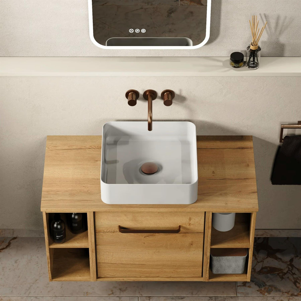 Crosswater Countertop Basin Crosswater Calpe 400mm Square Countertop Basin