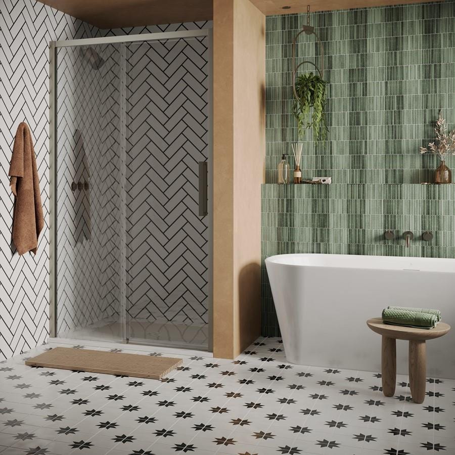 Crosswater Sliding Shower Door Brushed Stainless Steel / 700 x 2000 Crosswater Asura 8mm Sliding Shower Door