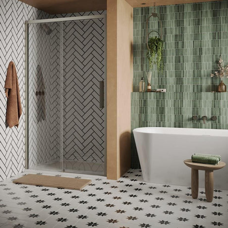 Crosswater Sliding Shower Door Brushed Stainless Steel / 700 x 2000 Crosswater Asura 8mm Sliding Shower Door