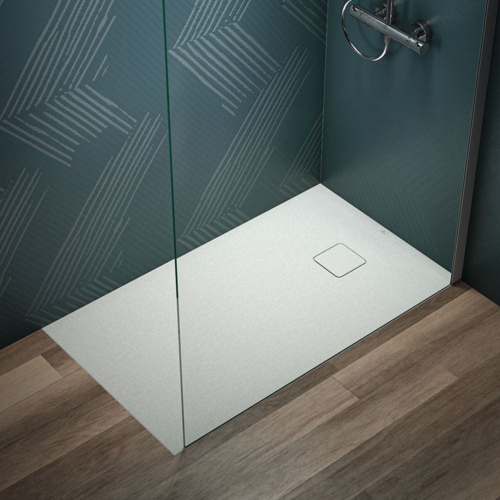 Ideal Standard Rectangle Shower Tray 1200 x 700mm Ideal Standard Ultra Flat EVO 35mm Shower Tray in Silk White with Waste