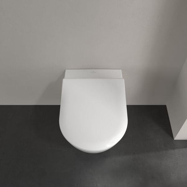 Villeroy & Boch Wall Hung Toilet Villeroy & Boch Subway 2.0 Combi-Pack Wall Hung DirectFlush Rimless Toilet with Slimline Soft Close Seat in White Alpin