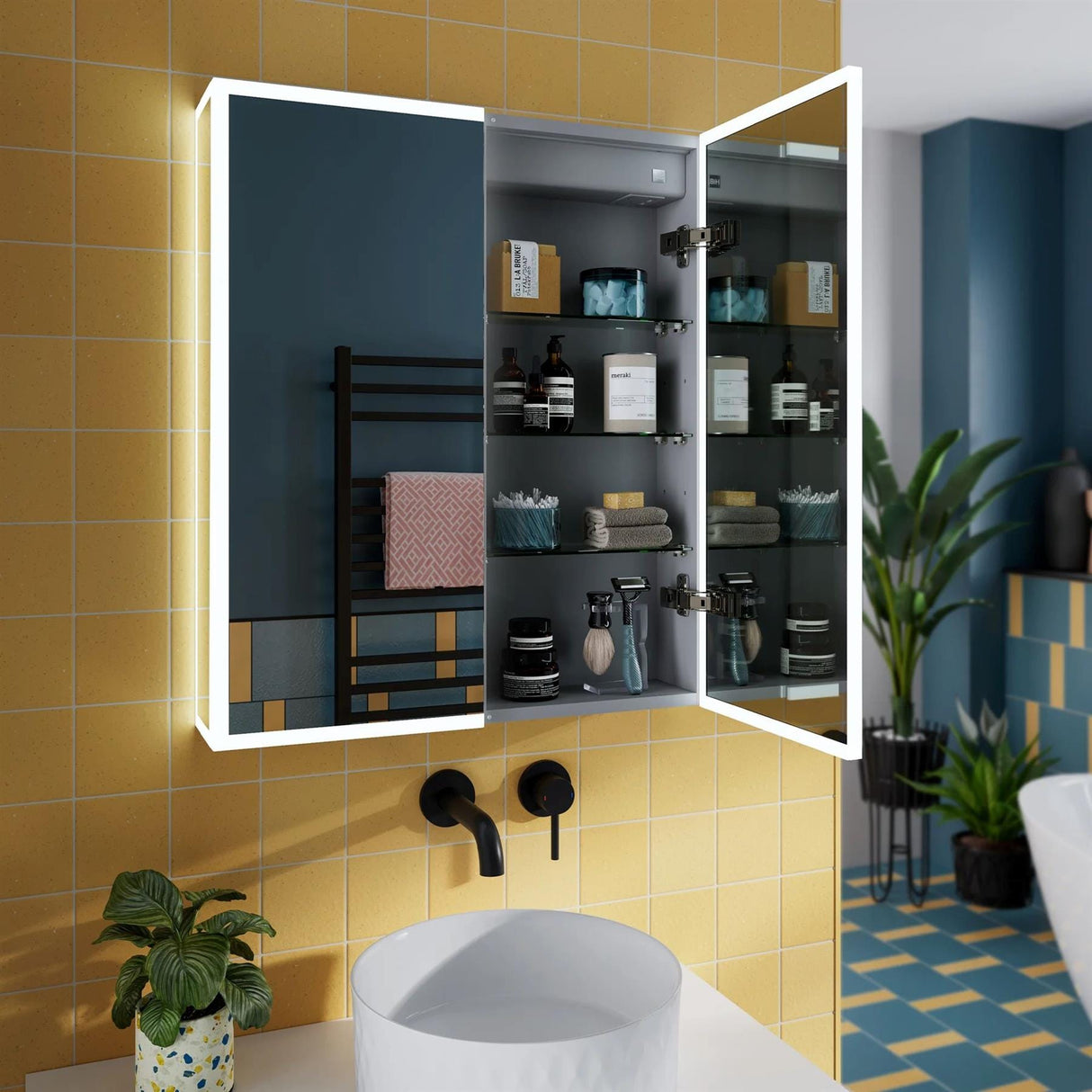 HiB Mirrored Cabinet HiB Sound LED Bluetooth Speaker Mirror Cabinet