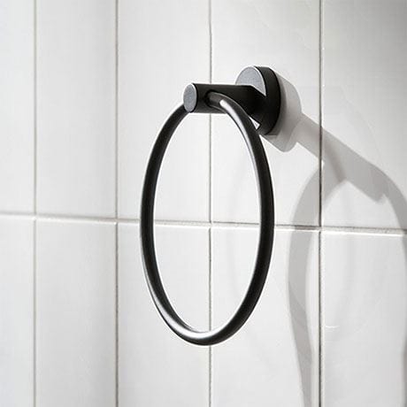 Miller Towel Ring Matt Black Miller Bond Towel Ring