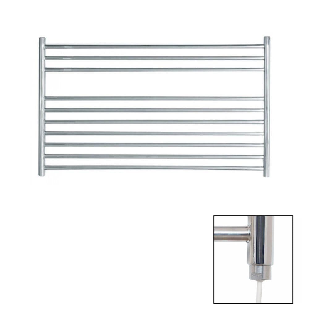 JIS Ladder Rail 600 x 1000mm / Polished Chrome / Electric Only JIS Sussex Newick Horizontal Stainless Steel Heated Towel Rail