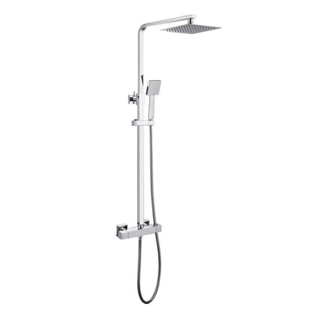 Aquarius Exposed Shower Set Chrome Aquarius RainLux Eco Square Adjustable Exposed Bar Shower System