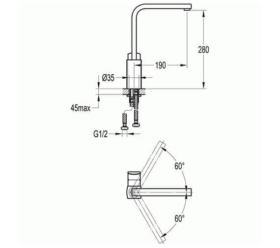 Flova Kitchen Tap Flova Dekka Single Lever Kitchen Mixer Tap with Swivel Spout in Chrome
