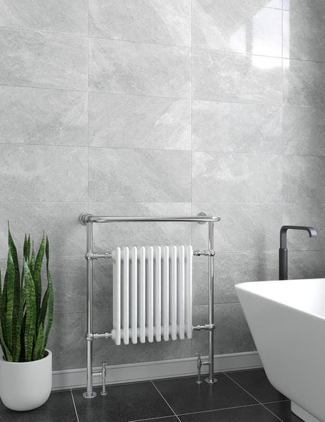 Vogue Inset Radiator 963 x 538 / Central Heating Vogue Regency Traditional Floor Mounted Radiator in Chrome/White
