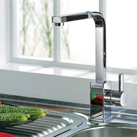 Flova Kitchen Tap Flova Str8 Single Lever Kitchen Mixer Tap with Swivel Spout in Chrome