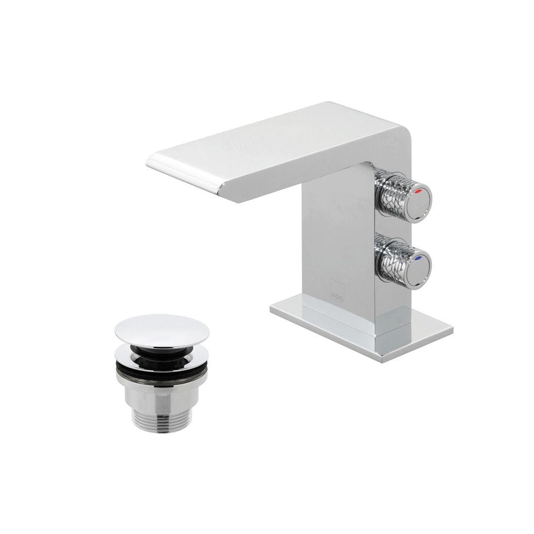 VADO Mono Basin Tap Vado Omika Mini Mono Basin Mixer Tap with Universal Waste in Chrome