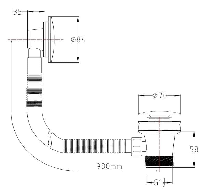 Aquarius Bath Waste Aquarius FT Easy Clean Click Clack Bath Waste and Overflow